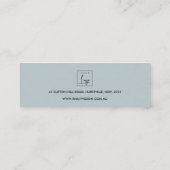 ZWART BLUSH BLAUW BLOEMEN STUD OORBEL DISPLAY LOGO MINI VISITEKAARTJE (Achterkant)