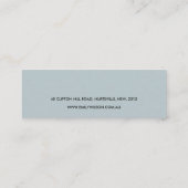 ZWART BLUSH BLAUW BLOEMEN STUD OORBEL DISPLAY LOGO MINI VISITEKAARTJE (Achterkant)