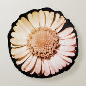 Zwart & Blush Bloemen Botanisch Meisje & Schattige Rond Kussen (Achterkant)