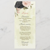 Zwart & Blush Bloemen Botanische bruiloft Menu (Voorkant)