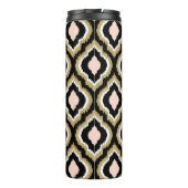 Zwart Blush en Goud Ikat Marokkaans Monogram Thermosbeker (Achterkant)