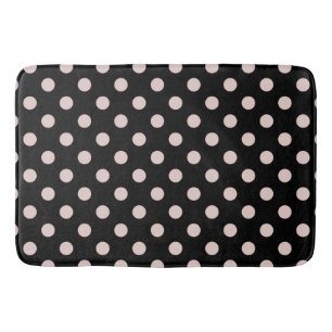 Zwart & Blush Licht Roze Stippen Stip Badmat