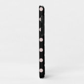 Zwart & Blush Licht Roze Stippen Stip Case-Mate iPhone Case (Achterkant/links)