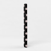 Zwart & Blush Licht Roze Stippen Stip Case-Mate iPhone Case (Achterkant/rechts)