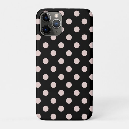 Zwart & Blush Licht Roze Stippen Stip Case-Mate iPhone Case (Achterkant)