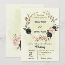 zwart blush roze bloemen botanische bruiloft