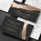 Zwart Blush Roze En Goud Elegant Modern Visitekaartje