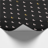 Zwart Blush roze gouden harten Cadeaupapier (Hoek)