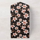 Zwart Blush Roze Rose Goud Bloemen All In One Uitnodiging (Buitenkant)