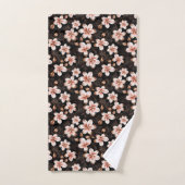 Zwart Blush Roze Rose Goud Bloemen Bad Handdoek (Handdoek)