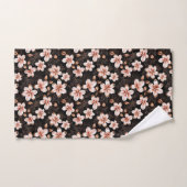 Zwart Blush Roze Rose Goud Bloemen Bad Handdoek (Handdoek)