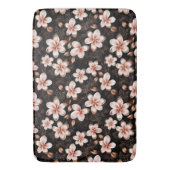Zwart Blush Roze Rose Goud Bloemen Badmat (Voorkant Verticaal)