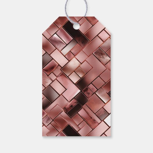 Zwart Blush Roze Rose Goud Bloemen Cadeaulabel (Achterkant)