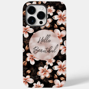 Zwart Blush Roze Rose Goud Bloemen Case-Mate iPhone 14 Pro Max Hoesje