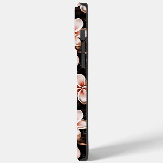 Zwart Blush Roze Rose Goud Bloemen Case-Mate iPhone Case (Achterkant / Links)