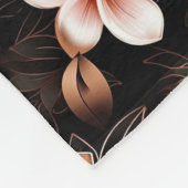 Zwart Blush Roze Rose Goud Bloemen Fleece Deken (Hoek)