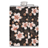 Zwart Blush Roze Rose Goud Bloemen Heupfles (Achterkant)