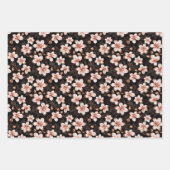 Zwart Blush Roze Rose Goud Bloemen Inpakpapier Vel (Voorkant)