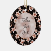 Zwart Blush Roze Rose Goud Bloemen Keramisch Ornament (Rechts)