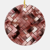 Zwart Blush Roze Rose Goud Bloemen Keramisch Ornament (Achterkant)