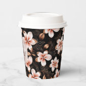 Zwart Blush Roze Rose Goud Bloemen Papieren Bekers (Links)