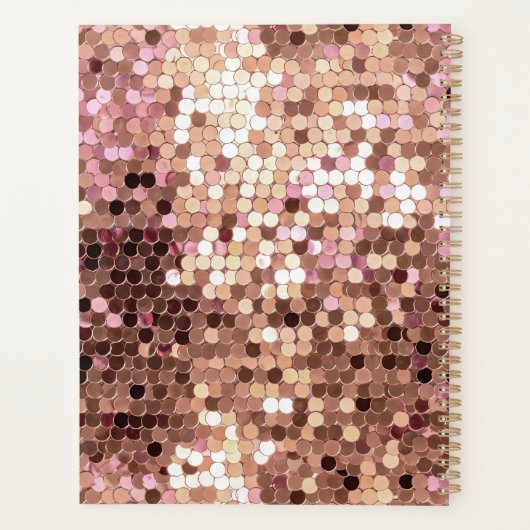 Zwart Blush Roze Rose Goud Bloemen Planner (Achterkant)