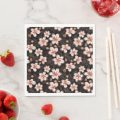 Zwart Blush Roze Rose Goud Bloemen Servet (Insitu)