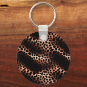 Zwart Blush Roze Rose Goud Bloemen Sleutelhanger (Achterkant)