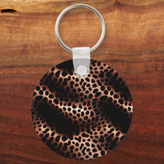 Zwart Blush Roze Rose Goud Bloemen Sleutelhanger (Achterkant)