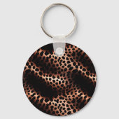 Zwart Blush Roze Rose Goud Bloemen Sleutelhanger (Achterkant)