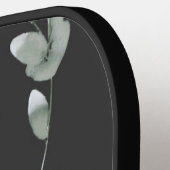 Zwart Blush Roze Waterverf Bloemen Naam Pickleball Paddle (Links Detail)