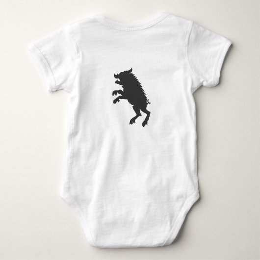 Zwart Boar middeleeuws silhouet Romper (Achterkant)