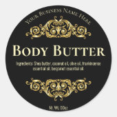 Zwart  Body Butter Labels (Voorkant)