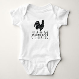 Zwart Boerderij Chick met Rooster Romper
