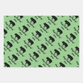 Zwart boerderij, dierlijk silhouet, aangepast kers inpakpapier vel (Voorkant 3)