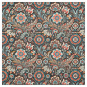 Zwart Boheems Bloemenweefsel Stof (Swatch)