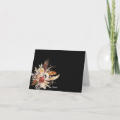 Zwart Boho Bloem Bedankkaart (Achterkant)