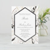 Zwart boho bruiloft en español kaart (Staand voorkant)