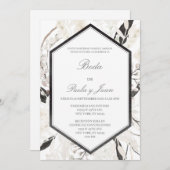 Zwart boho bruiloft en español kaart (Voorkant / Achterkant)