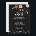 Zwart Boho Wildflower Tafel Zitplank Kaarten<br><div class="desc">Trouwtafelnummers worden gekenmerkt door boho-stijl,  bloemsierkunst,  zwarte en beige kleuren,  tot creëer een unieke,  eclectische uitstraling die deze tafelnummers een natuurlijke esthetiek maakt. Collectie: https://www.zazzle.com/collections/black_boho_wildflower_wedding_collection-119780854856839209</div>