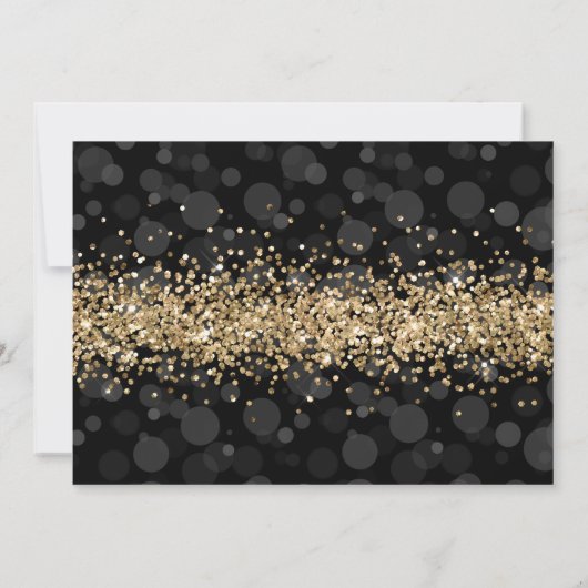 Zwart Bokeh Goud Glitter 3-foto Vrolijk Kerstfeest Kaart (Achterkant)