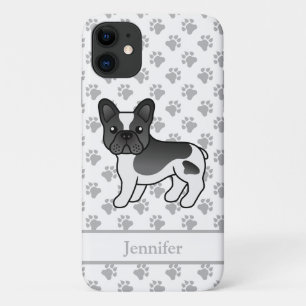 Zwart Bonte Franse Bulldog Schattige Cartoonhond & Case-Mate iPhone Case