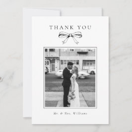  zwart boog foto platte bruiloft bedankkaart