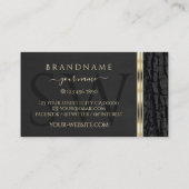 Zwart boomschors Goud  randmonogram Visitekaartje (Achterkant)