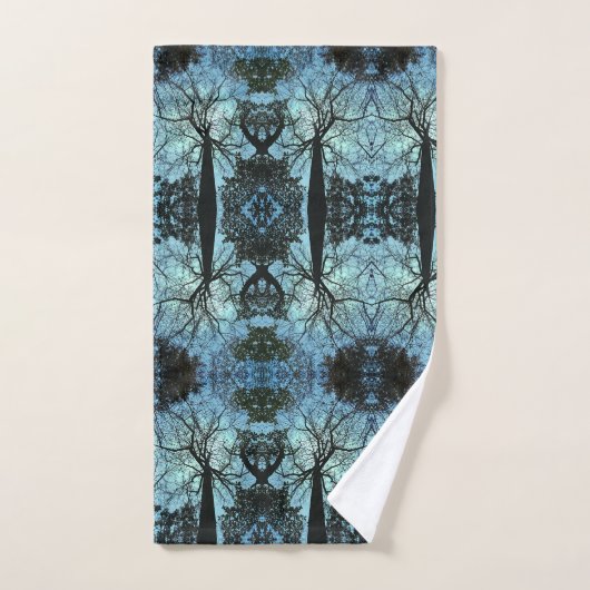 Zwart boomtak Abstract blauw badhanddoek set Bad Handdoek (Handdoek)
