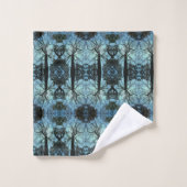 Zwart boomtak Abstract blauw badhanddoek set Bad Handdoek (Wasdoekje)