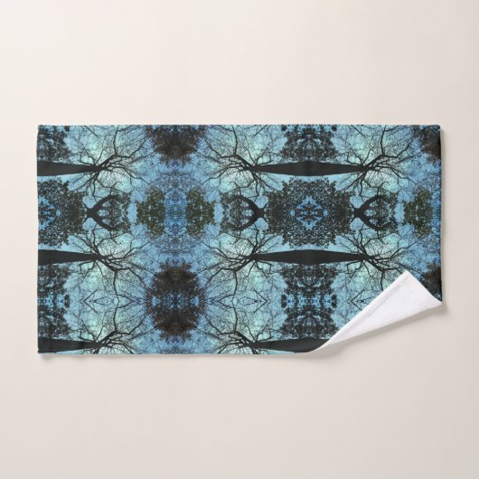 Zwart boomtak Abstract blauw badhanddoek set Bad Handdoek (Handdoek)