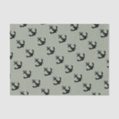 Zwart bootankerpatroon tissuepapier (Voorkant)