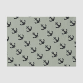 Zwart bootankerpatroon tissuepapier