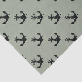 Zwart bootankerpatroon tissuepapier (Detail)